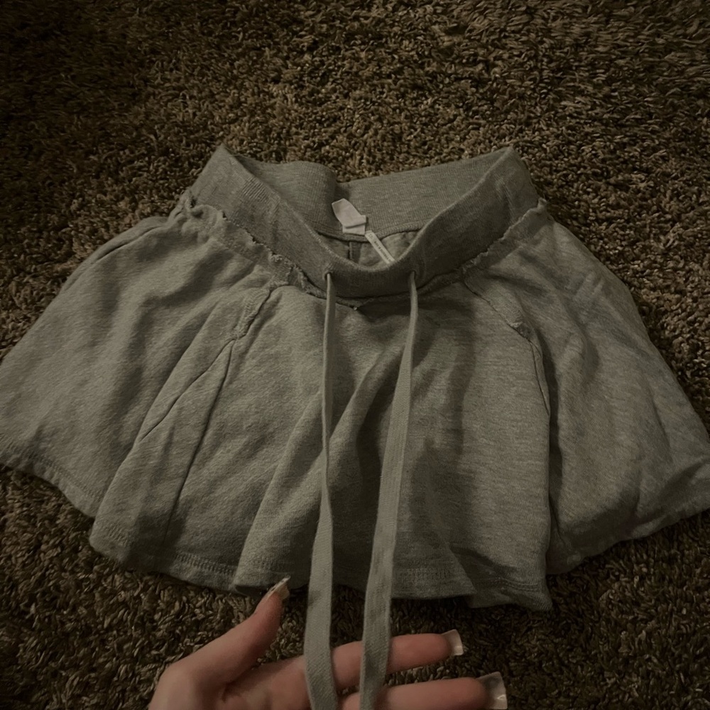 Urban Gray Mini Skirt with Drawstring